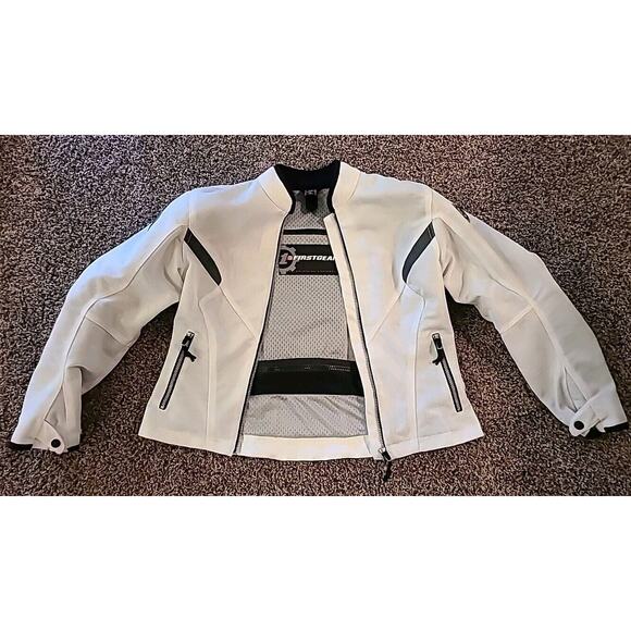 First Gear Womans Large White Mesh Breathable Riding Jacket Padded - Picture 1 of 14